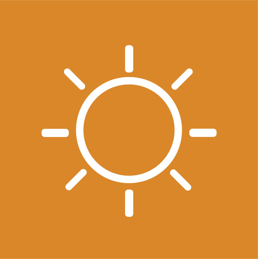 Icon of sunshine representing Cotas day program services
