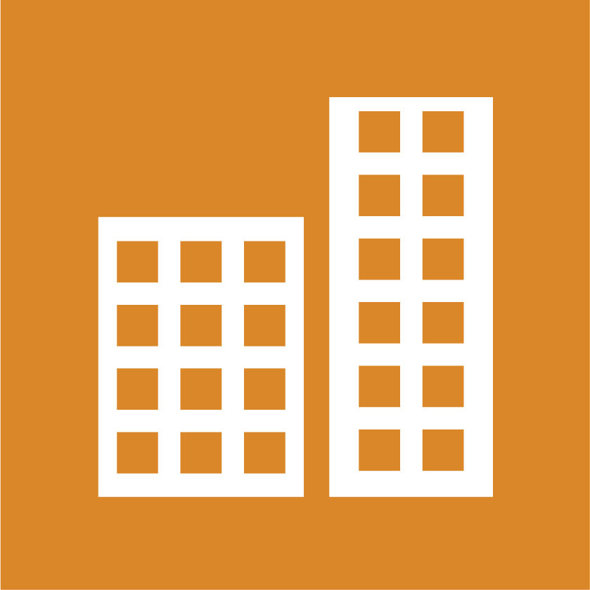 Icon image of two buildings representing Cota's site support programs