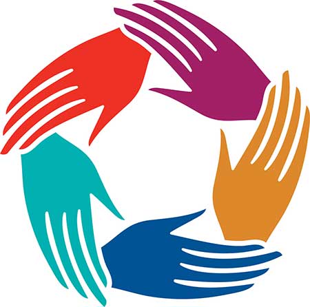 Cota logo five hands forming a circle