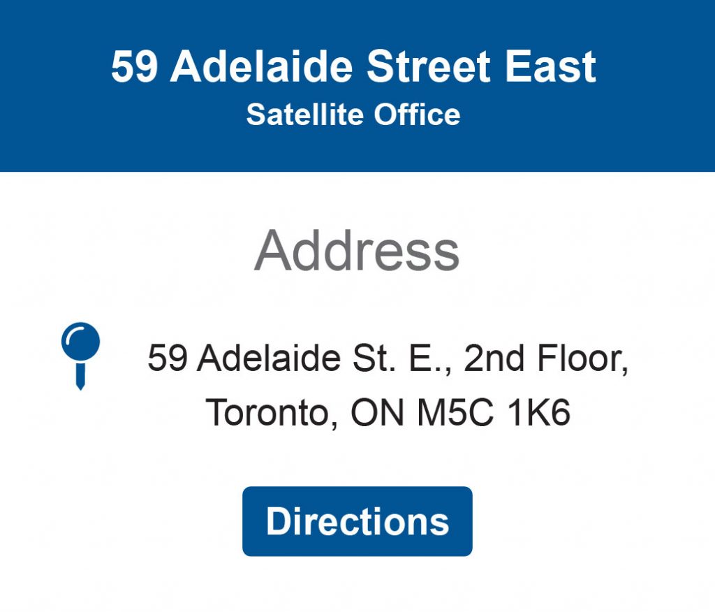 Directions link to 59 Adelaide Street East Satellite Office Location